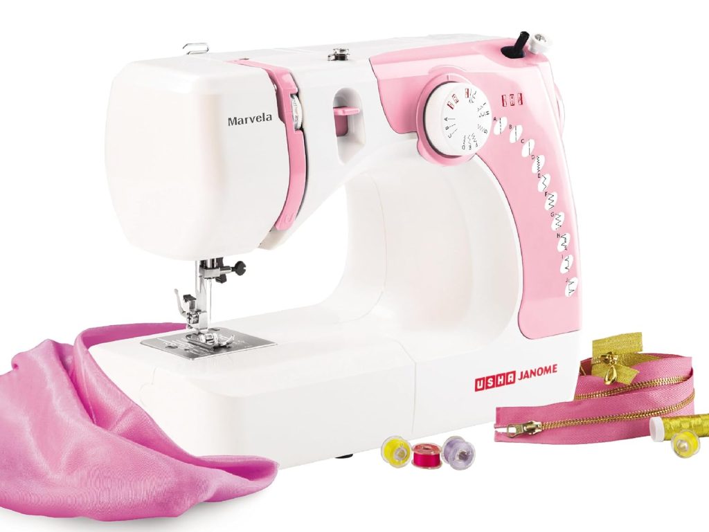 Usha New Janome Marvela Pink Automatic Zig-Zag Electric Sewing Machine